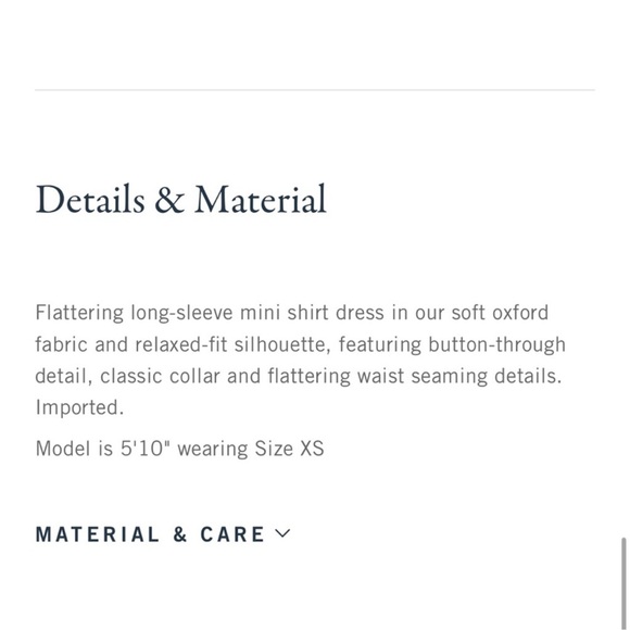 Abercrombie & Fitch Relaxed Mini Shirt Dress Size Medium - Picture 2 of 13